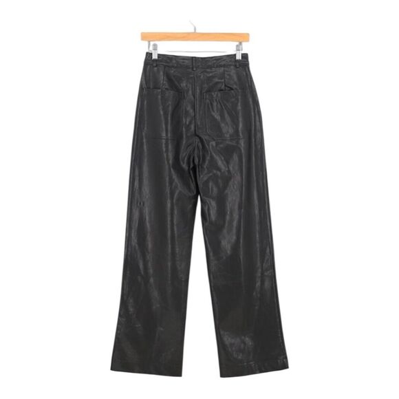 Lulus Check Your Vibe Black Vegan Leather High Rise Pants Size XS NWT - Picture 7 of 9